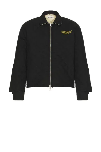 Bode Bloomstein Quilted Reversible Jacket In Black Yellow