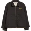 Bode Bloomstein Quilted Reversible Jacket In Black Yellow