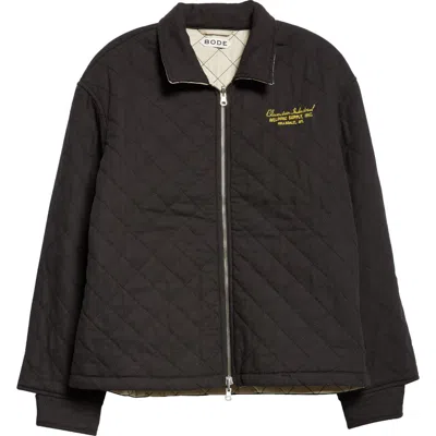 Bode Bloomstein Quilted Reversible Jacket In Black Yellow