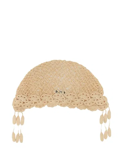 Bode Men Beige Crochet Blossom Beanie In Neutral