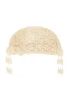 Bode Blossom Crochet Cap In Cream