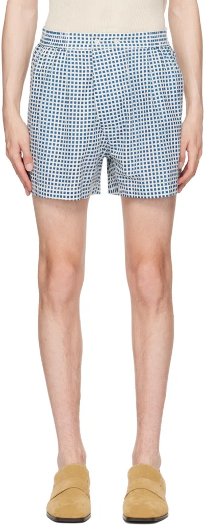 Bode Blue & White Hyannis Shorts In Wtblu
