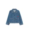Bode Embroidered Merino Wool-blend Denim Jacket In Blue
