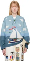 BODE BLUE PINAFORE SWEATER