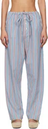 Bode Blue Regatta Stripe Pyjama Pants In Blmlt Blue Multi
