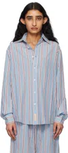 Bode Regatta Stripe Jonas Shirt In Blue Multi