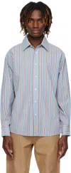 Bode Blue Regatta Stripe Shirt In Blue Multi
