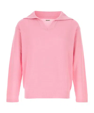 Bode Boxy Long Sleeve Polo In Multi