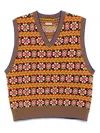 Bode Mens Braken Fair Isle Cotton-knit Vest In Brown