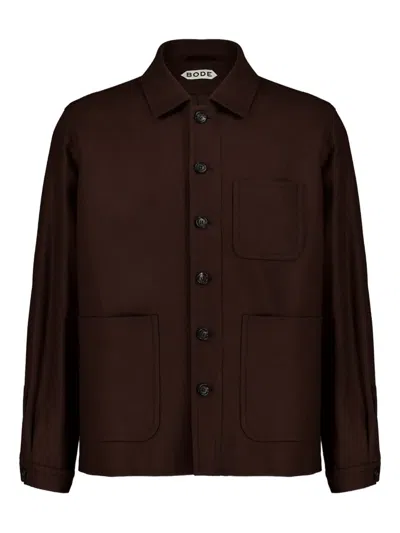 Bode Bramble Franck Wool Overshirt In Brown