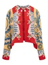 Bode Bricolage Printed Silk Crepe De Chine Jacket In Red