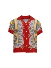 Bode Mens Bricolage Short-sleeve Silk Shirt