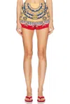 Bode Abstract-pattern Shorts In Red Multi