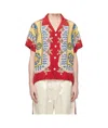 Bode Mens Bricolage Short-sleeve Silk Shirt In Multicolor
