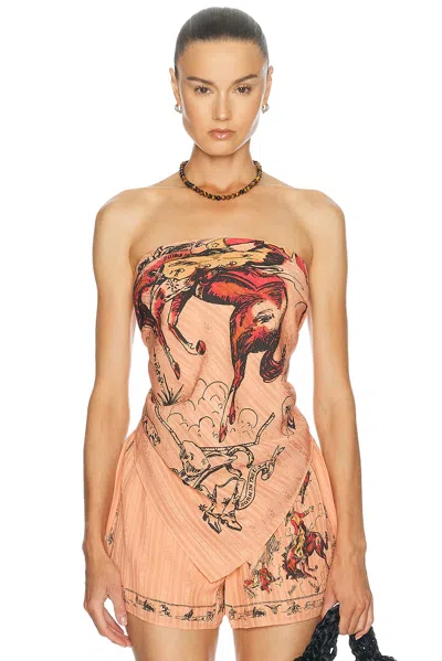 Bode Bronco Buster Scarf Top In Multi