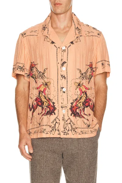 Bode Bronco Buster Shirt In Orange