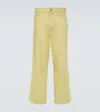 Bode Brook Cotton Canvas Wide-leg Pants In Grün