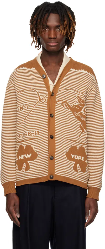 Bode Brown Intarsia-knit Cardigan In Braun