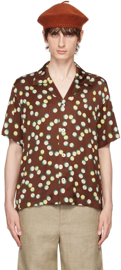 Bode Brown Bubble Dot Shirt In Brown Multi