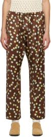 Bode Brown Bubble Dot Trousers In Brmlt