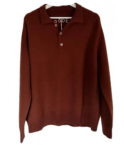 Pre-owned Bode Brown Cashmere Polo Sweater