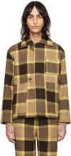 Bode Brown Charleston Plaid Jacket In Multi Multi