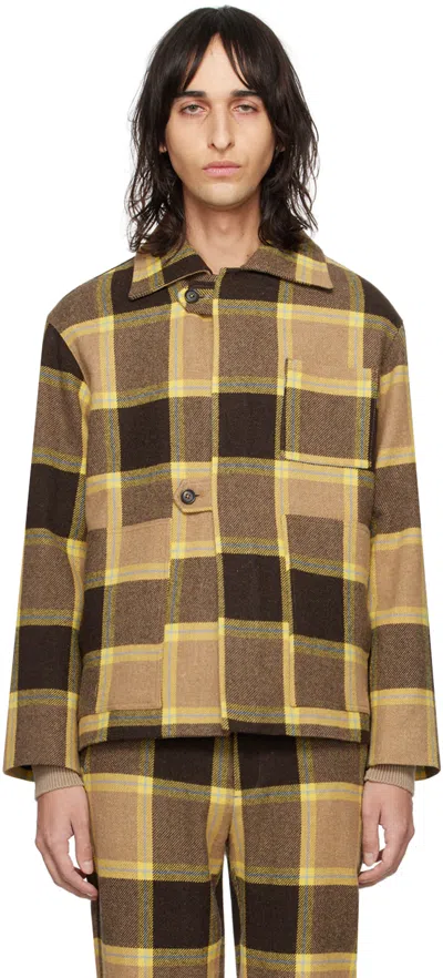 Bode Brown Charleston Plaid Jacket In Multi Multi