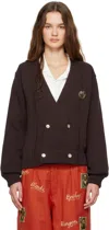Bode Brown Double-breasted Cardigan In Dkbrn Dark Brown