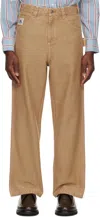 Bode Brown Embroidered Knolly Brook Trousers In Brown