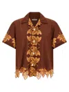 Bode Leaf-print Scalloped Shirt In Brown