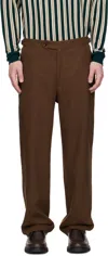 Bode Men's Trousers In Chocolate