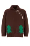 Bode Graphic Design Raglan Sleeve Sweater In Brown