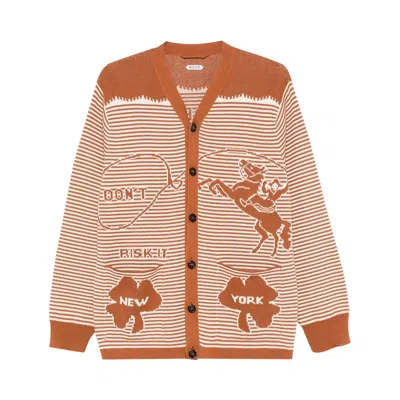 Pre-owned Bode Buckaroo Cardigan 'brown/cream' | Men's Size M