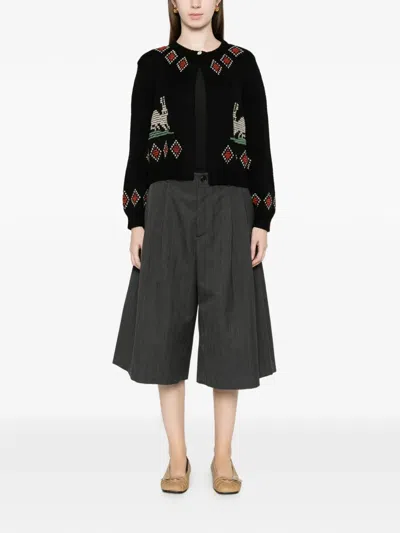 Bode Bunny Cardigan In Black