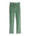 Bode Pantalone In Velluto Verde Uomo In Green