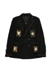 Bode Buttoned Blazer In Black