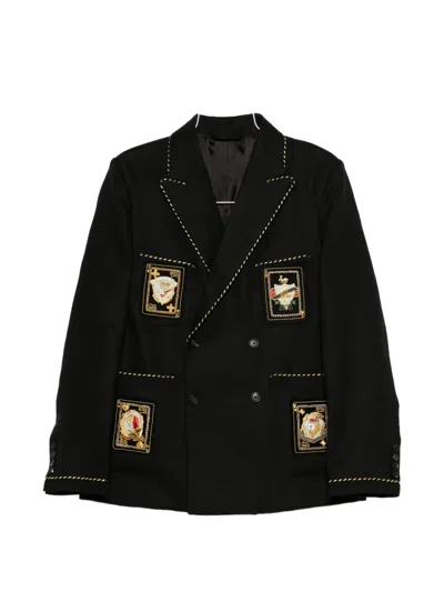Bode Buttoned Blazer In Black