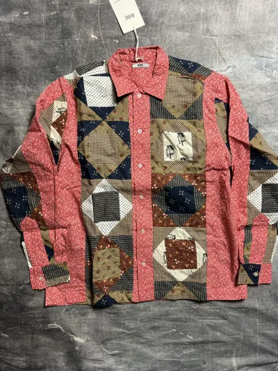 Pre-owned Bode Calico This And That Patchwork Longsleeve Shirt In Multi