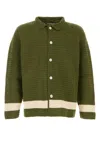 Bode Green Crochet Marsh Shirt In Multi