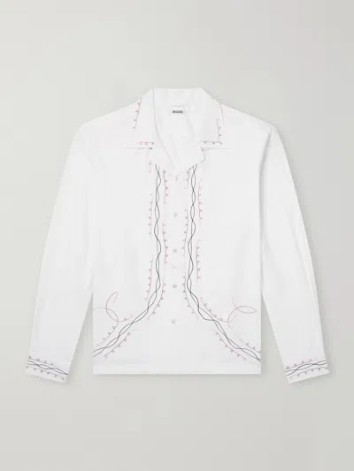 Bode Looped Chainstitch Cotton Poplin Button-up Shirt In Multi