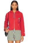 Bode Camper Hoodie In Red
