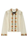Bode Candyfloss Cotton Blouse In White Multi