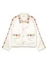 Bode Candyfloss Embroidered Voile-trimmed Satin Track Jacket