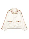Bode Candyfloss Embroidered Voile-trimmed Satin Track Jacket