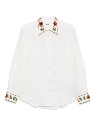 Bode Candyfloss Embroidered Cotton Oxford Shirt In White