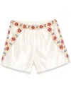 Bode Mens Candyfloss Embroidered Shorts In Neutrals