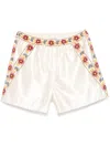 Bode Mens Candyfloss Embroidered Shorts In Neutrals