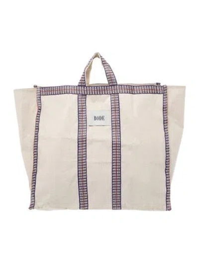 Pre-owned Bode Canvas Tote In Neutrals