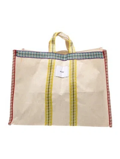 Pre-owned Bode Canvas Tote In Neutrals