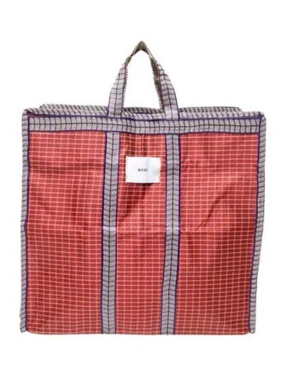 Pre-owned Bode Canvas Weekender Bag In Red